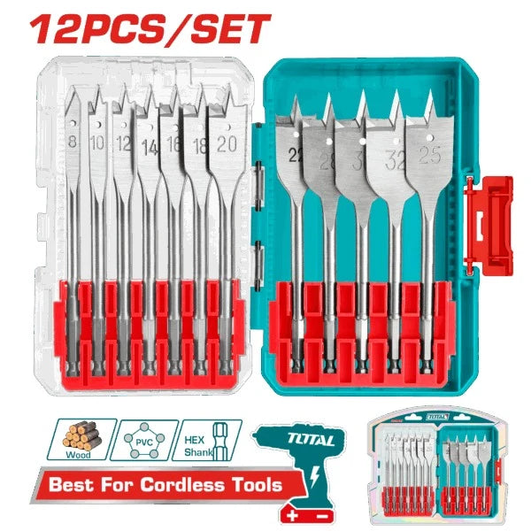 Total Drill Bit Set Spade 12PC