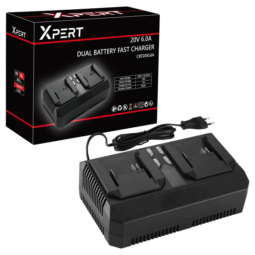 20V Dual Battery Fast Charger 6A