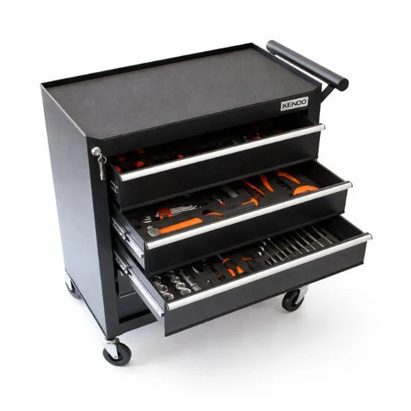 Kendo 145 Piece Toolbox - 5 Drawer Trolley