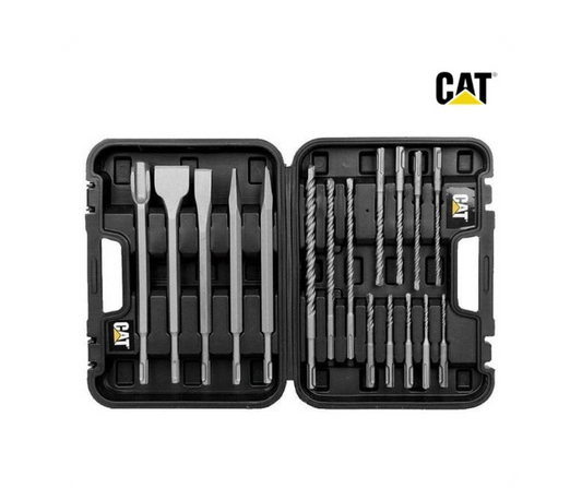 CAT SDS Hard Rock Drill Set Plus Chisels 17pc