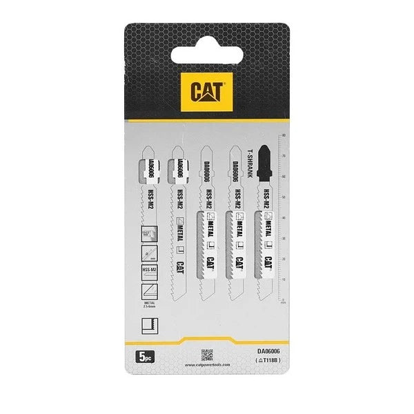 CAT T118B HSS Metal Jigsaw Blades – 18 TPI (5 Pack)