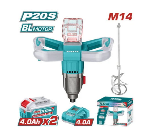 Total 20V Mixer 2x4AH+Charger (KIT)