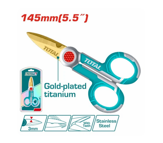 TOTAL Electricians Scissors – 145 mm