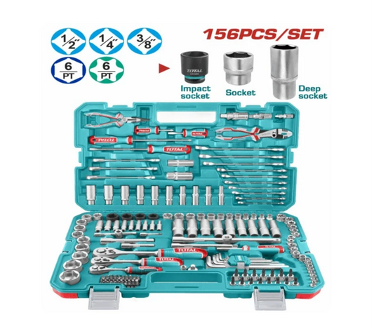 Total Socket Set 156pc 1/4+1/2+3/8
