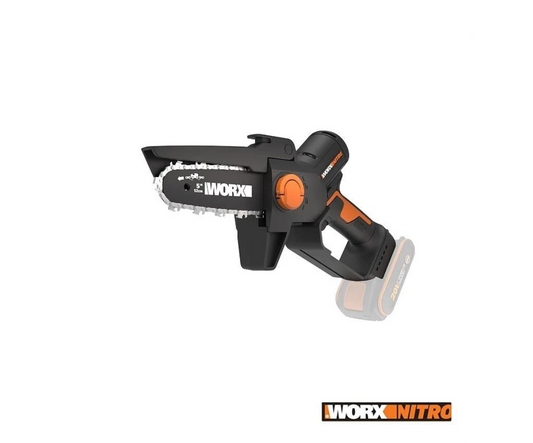 WORX NITRO BL One Hand Chain Saw 12Ccm Chain (self oiling) 20V TOOL ONLY