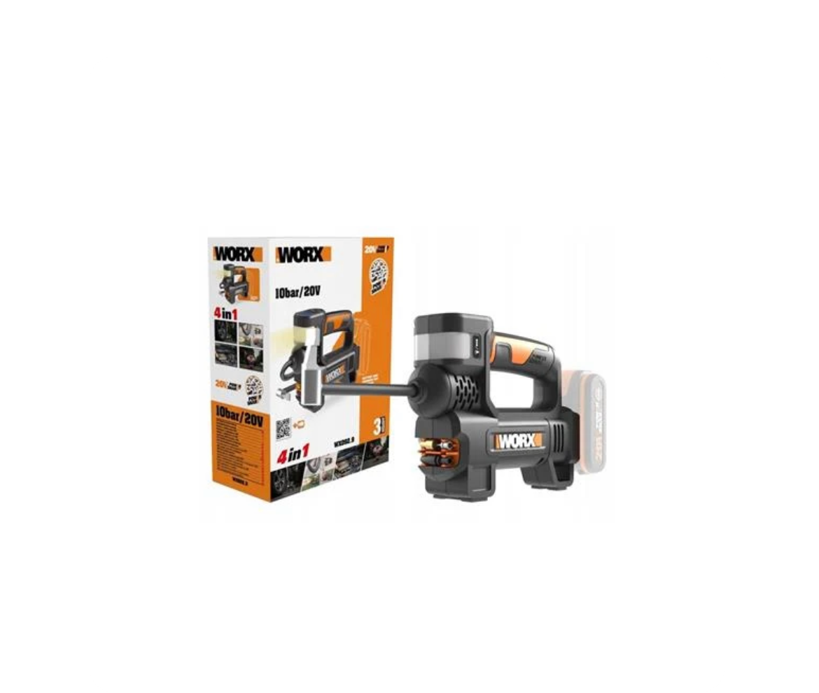 WORX Portable Luminaire with LED Air Pump 2-in1 Inflator 20V | IP20 Class III | LED max 0.15W | TOOL ONLY