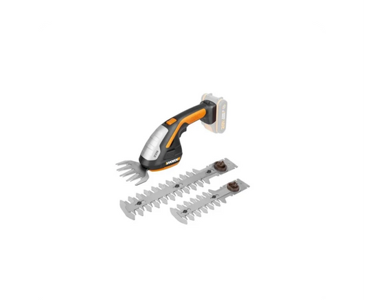 WORX Zen Powershare Cordless Hedge & Grass Trimmer 20V max | no: 1150r/min |10cm Cutting Width Grass | Shear Blade 12/20cm | Cutting Length Shrub Blade |TOOL ONLY